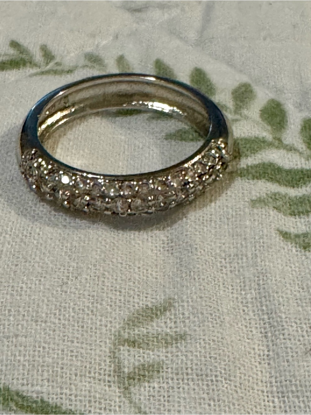 Silver 925 Pavé Crystal Eternity Band - Women's Jewelry Sz 9 Ring